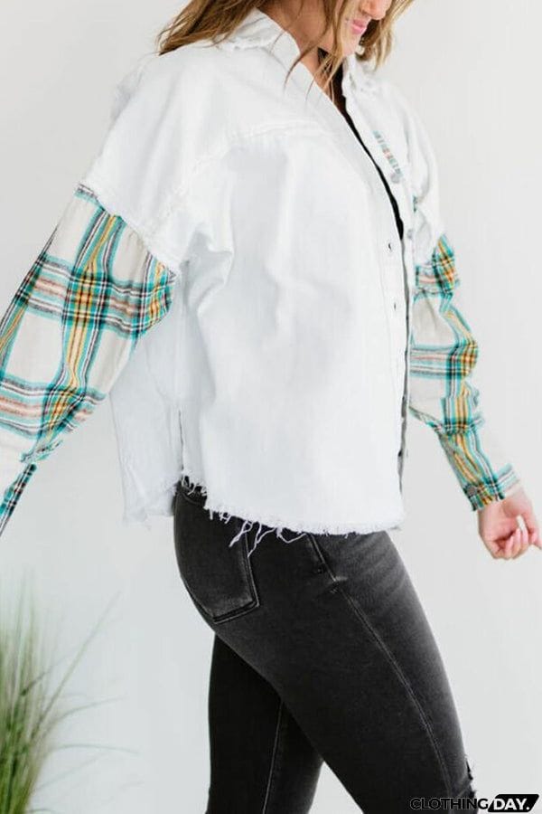 Forest Morning Plaid Button Front Shacket