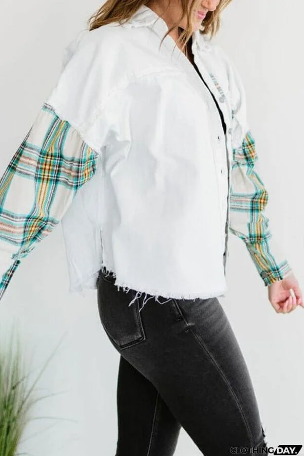 Forest Morning Plaid Button Front Shacket