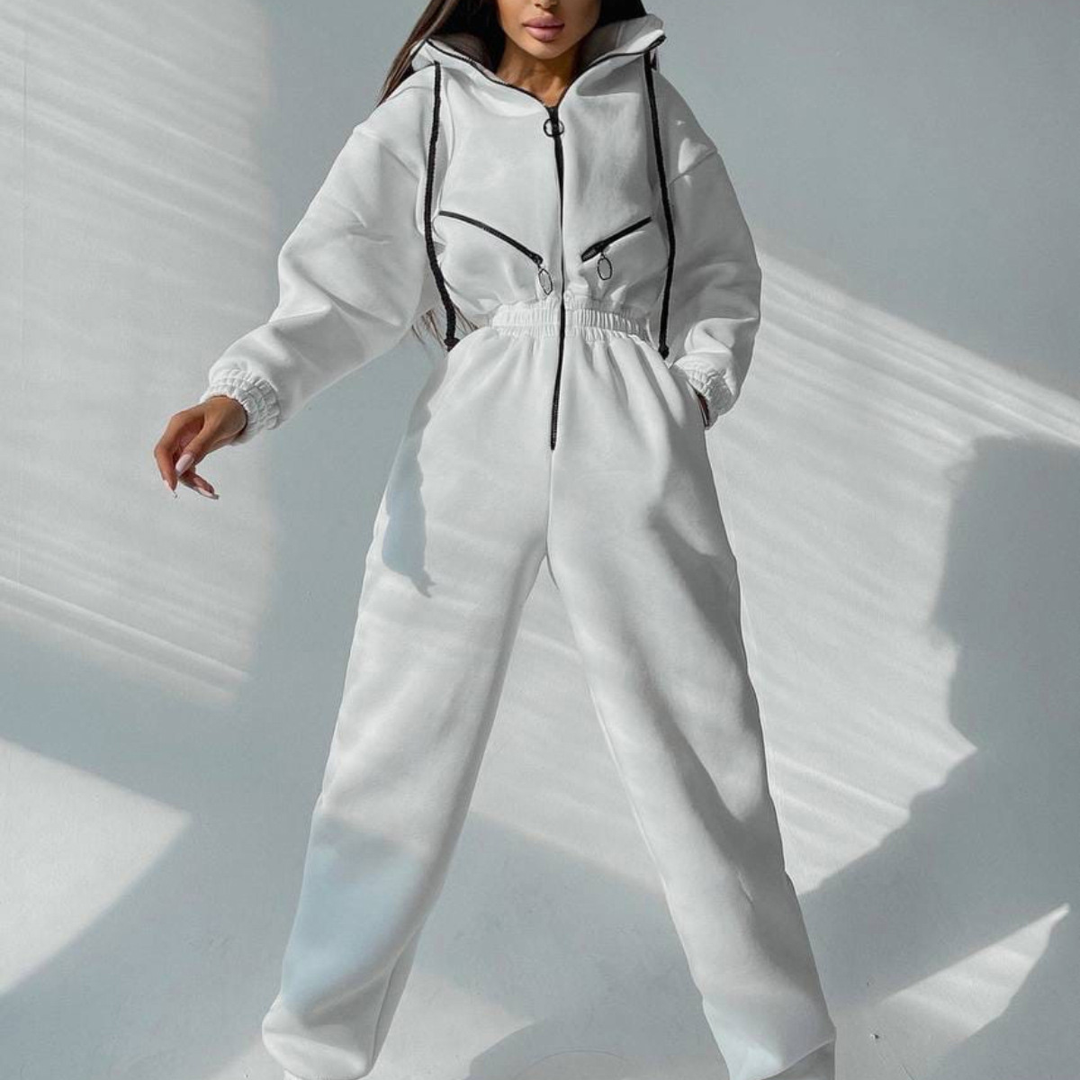 Women's Athletic Hooded Jumpsuit