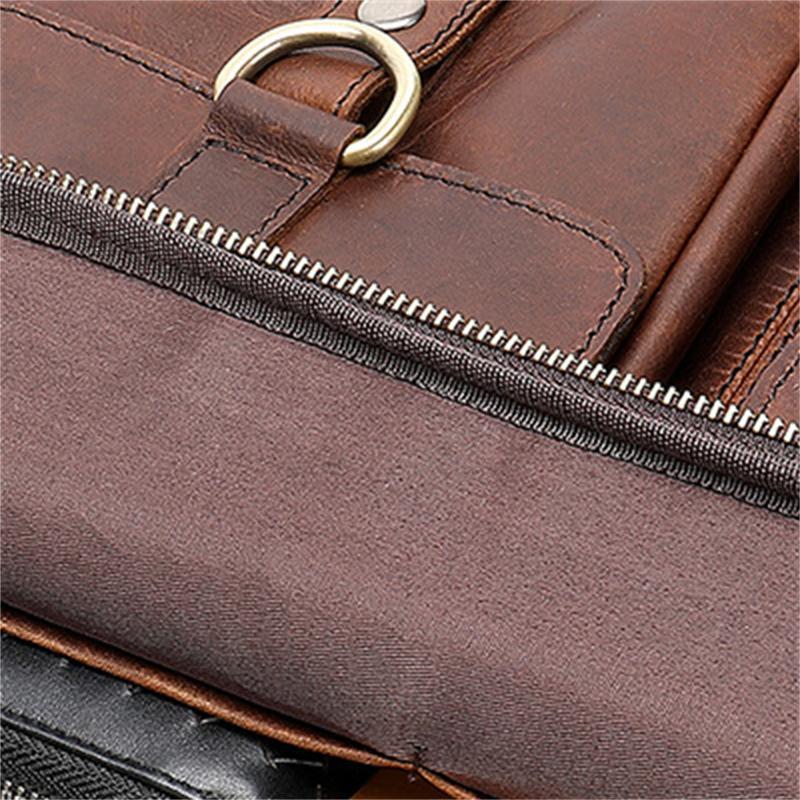High Quality Retro Men's Shoulder Bag Large Capacity Leather Handbag