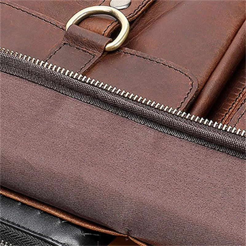 High Quality Retro Men's Shoulder Bag Large Capacity Leather Handbag