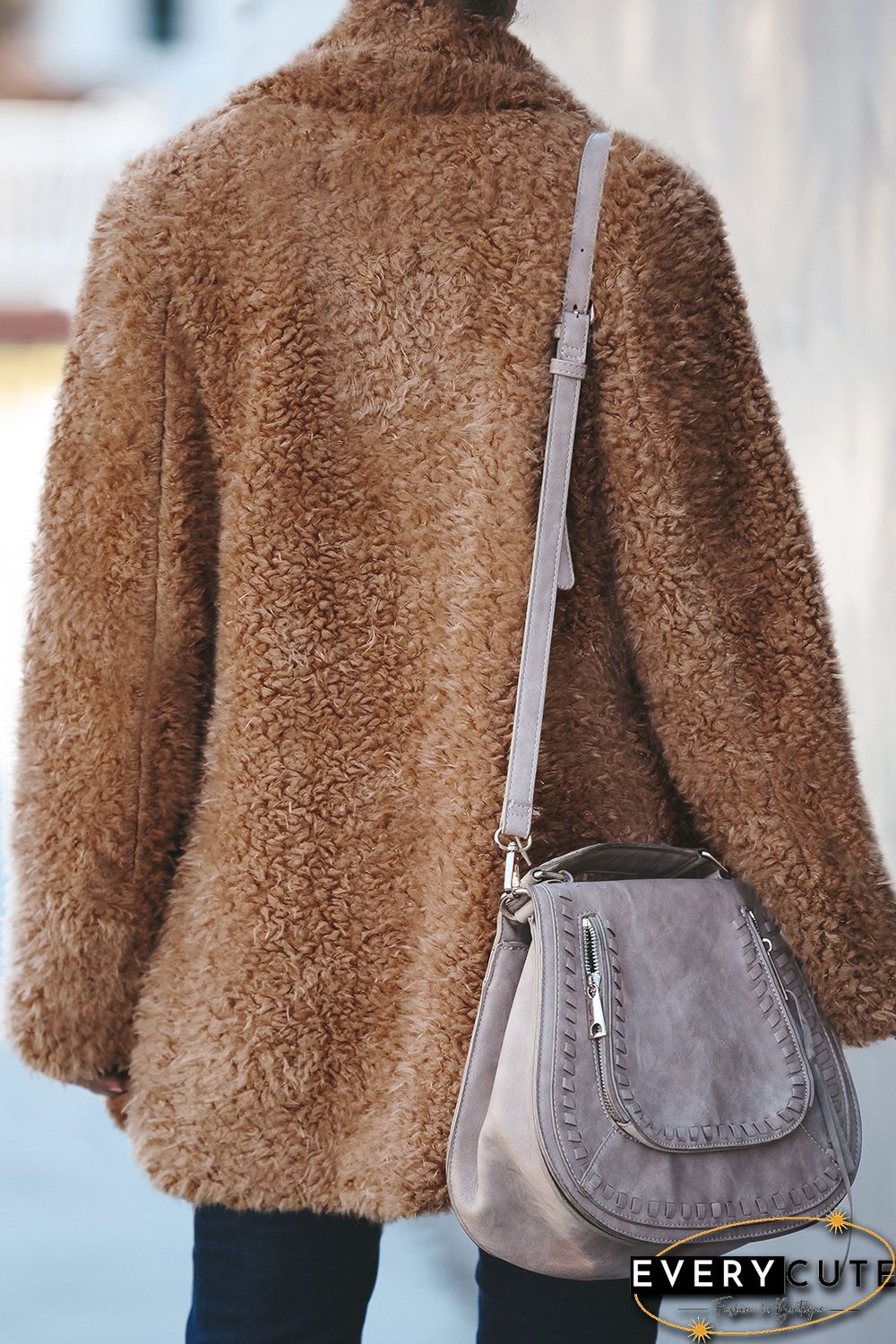 Yellow Pocketed Sherpa Jacket