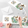 6Pcs Diamond Painting Butterfly Flower Bush Greeting Card Set with Envelopes for Birthdays Thanksgiving & Special Occasion