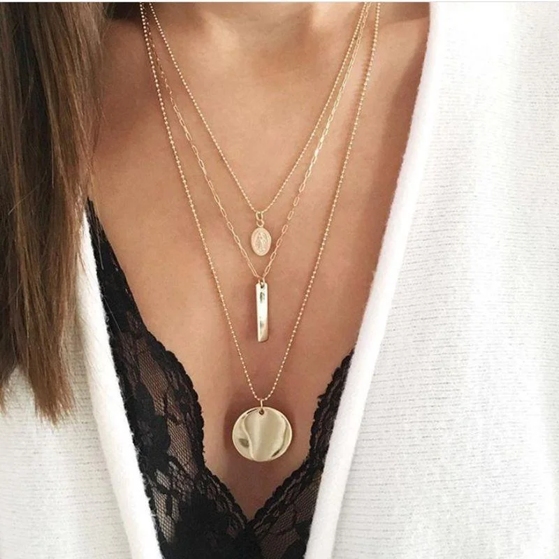Casual Three Piece Set Round Necklace Wholesale Cheap Jewelry
