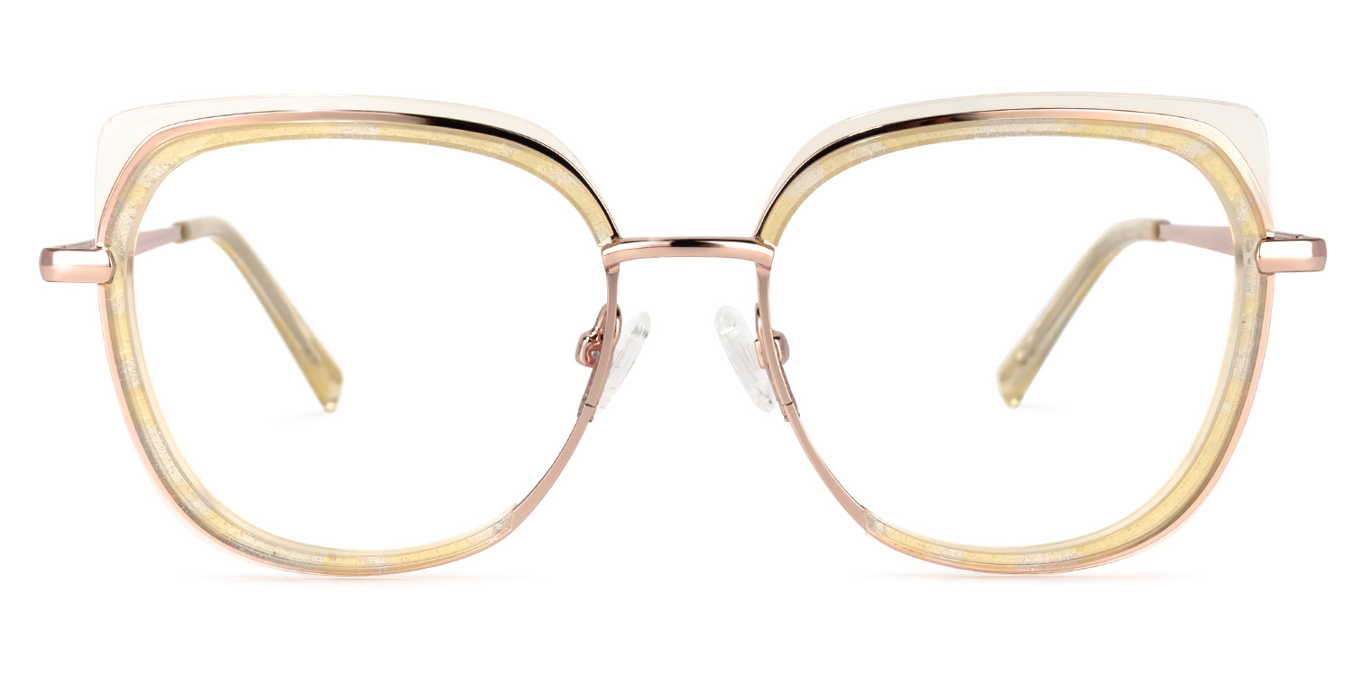Linda Gelb Quadratisch Brille Gelb
