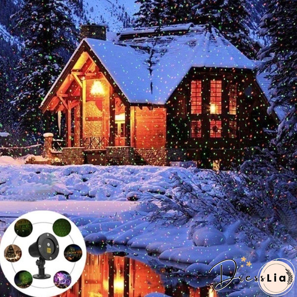 Outdoor Indoor Waterproof Green & Red Laser Projector Light for Party Landscape Garden Halloween Christmas Decoration Gift US/EU/UK/AU Plug