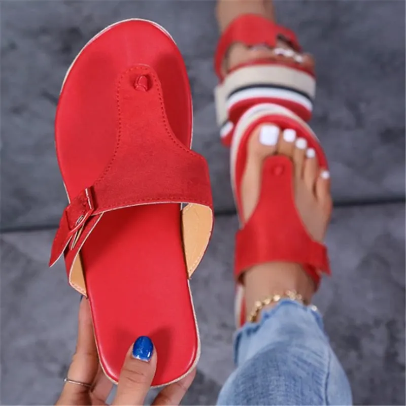 2021 Summer New Women's Sandals Fashion Gladiator Beach Open Toe Flip Flops Outdoor Comfortable Platform Sandals Sandalias Mujer