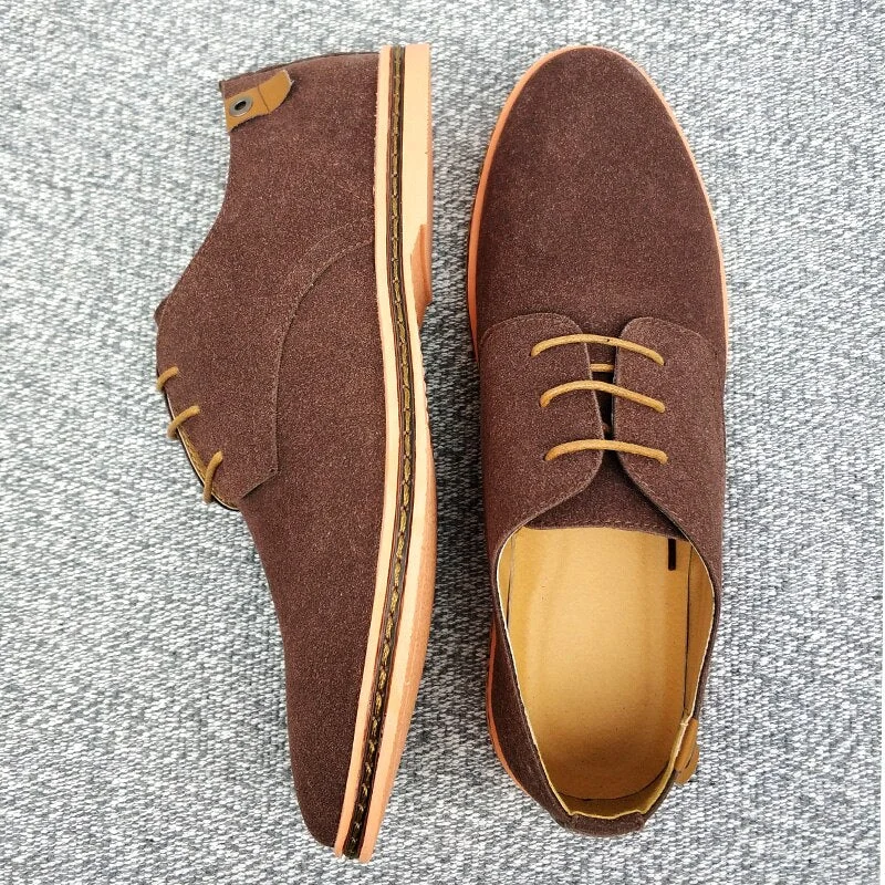2020 Spring Suede Leather Men Shoes Oxford Casual Shoes Classic Sneakers Comfortable Footwear Dress Shoes Large Size Flats