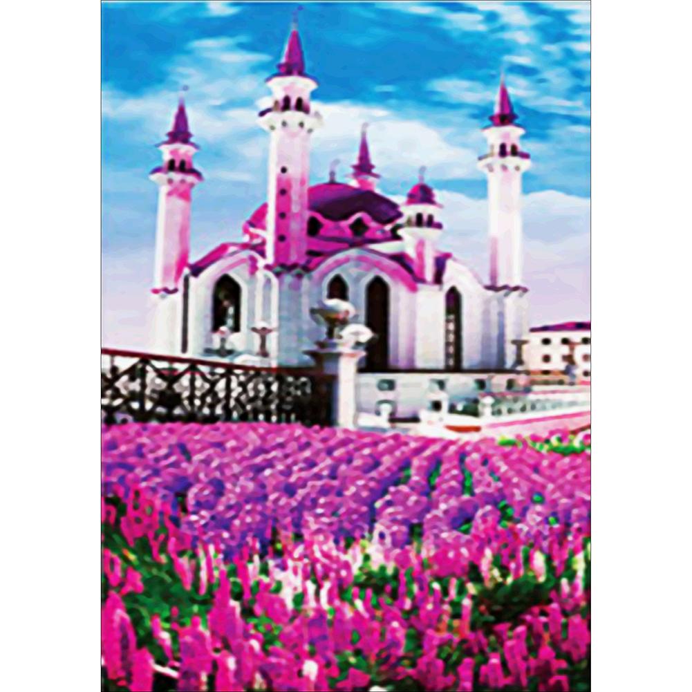 

30x40cm Round Drill Diamond Painting-House Garden, 501 Original