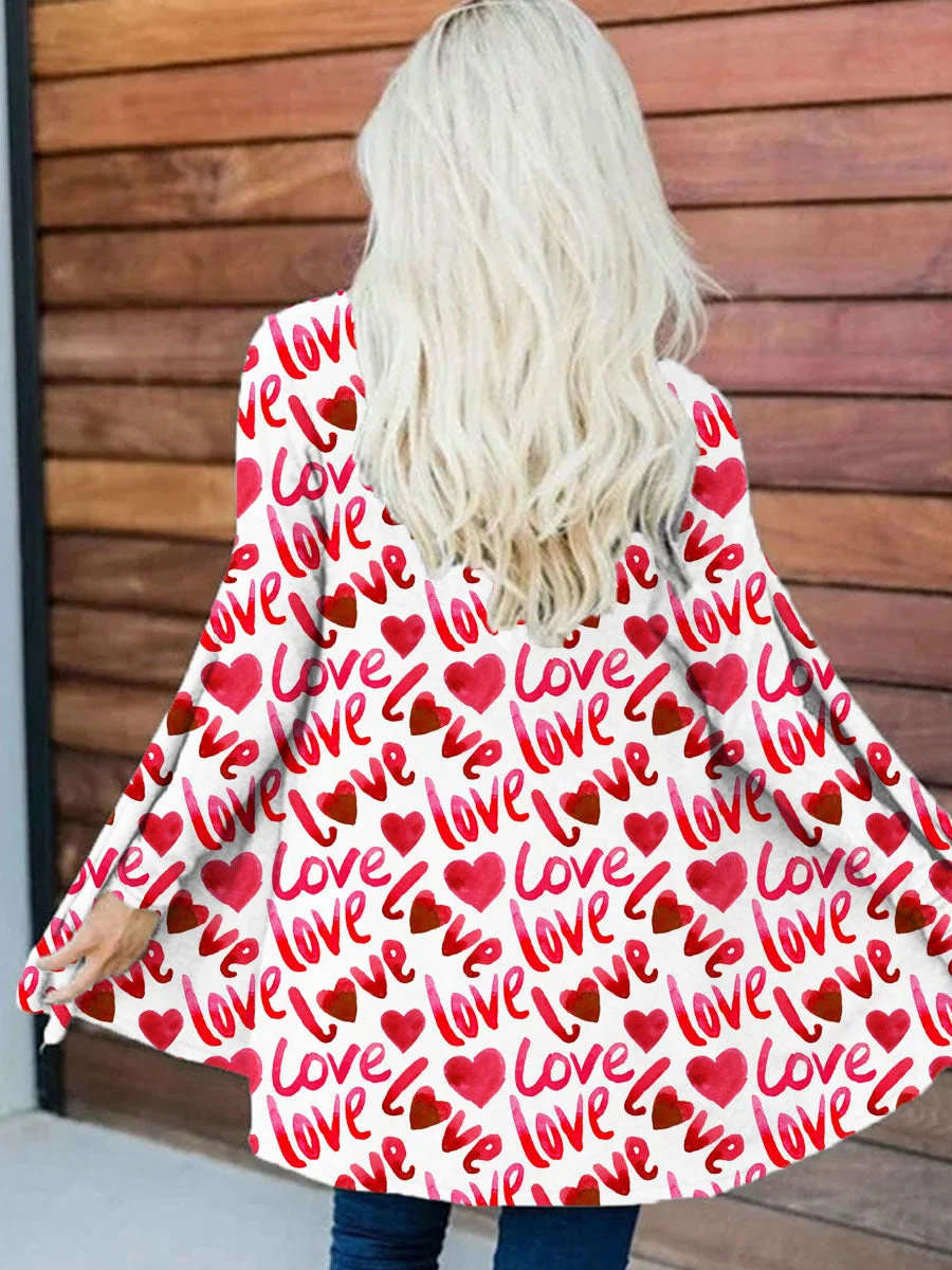 Love Heart Print Cardigan