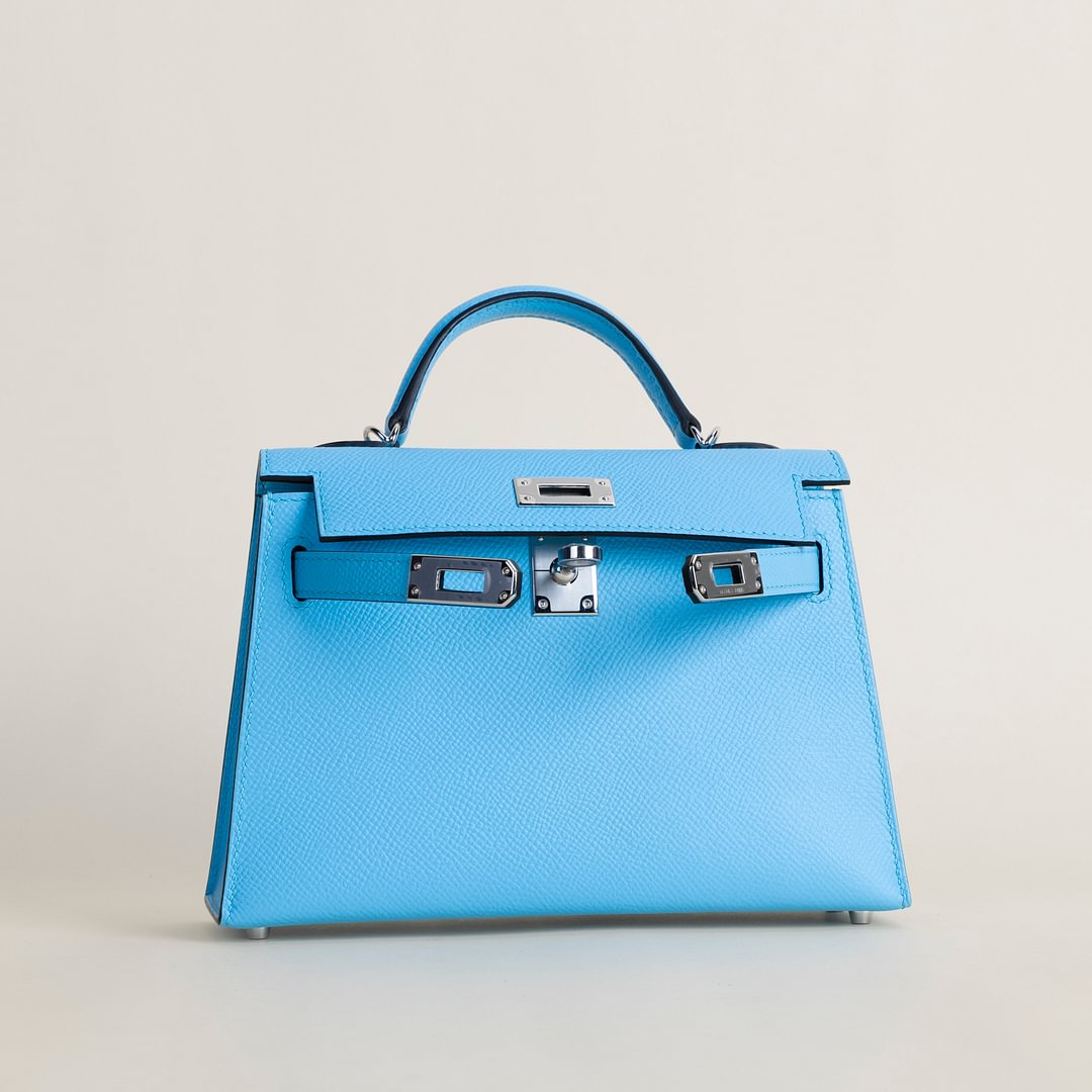 Mini Kelly II Epsom  7N Celeste PHW