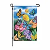 DIY Diamong Painting Double Sided Drills Garden Flags Outdoor Decor Holiday Garden Decorations Kit(Butterfly Flower)