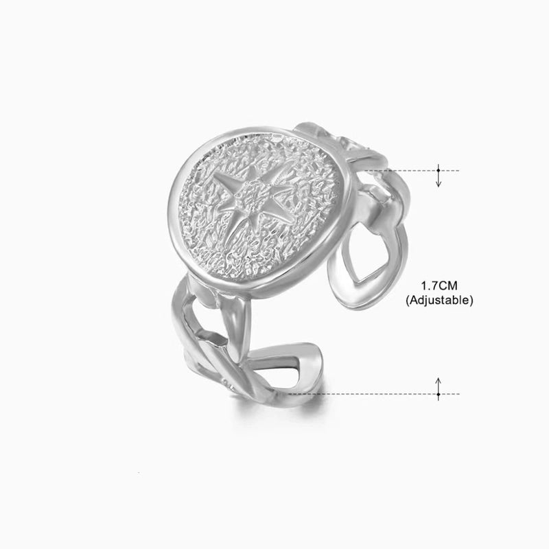 Retro Geometric Stainless Steel Gold Plated Plating Open Rings