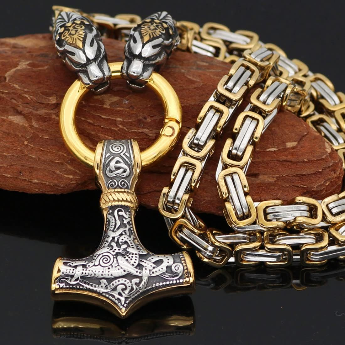 Viking Stainless Steel Thor's Hammer Necklace Nordic Legendary Battle Emblem