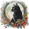(US Only)Partial Embroidery cotton Thread 14CT Printed Cat Cross Stitch Kit 35x35cm
