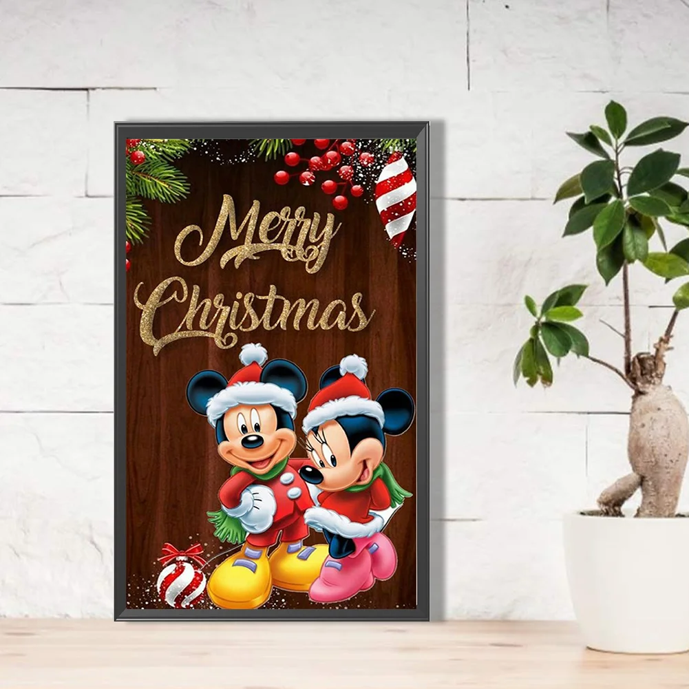 Full Round Diamond Painting 30*50cm - Mickey Mouse At Christmas