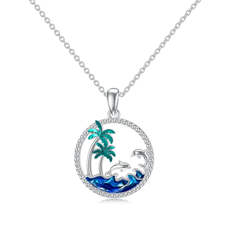 S925 You Need to Slow Down and Breathe Palm Tree Necklace