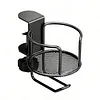 2 in 1 Clamp On Desk Cup Holder with Headphone Hanger Anti-Spill Table Cup Hook Easy To Install for Coffee Mups Water Bottles Headphones