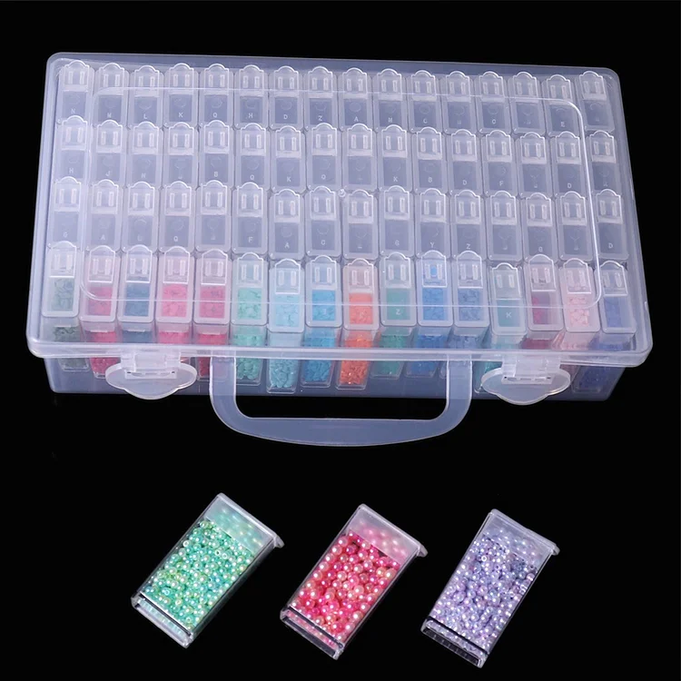32/48/64 Slots Beads Storage Case Acrylic Storage Containers for Embroidery  Tool