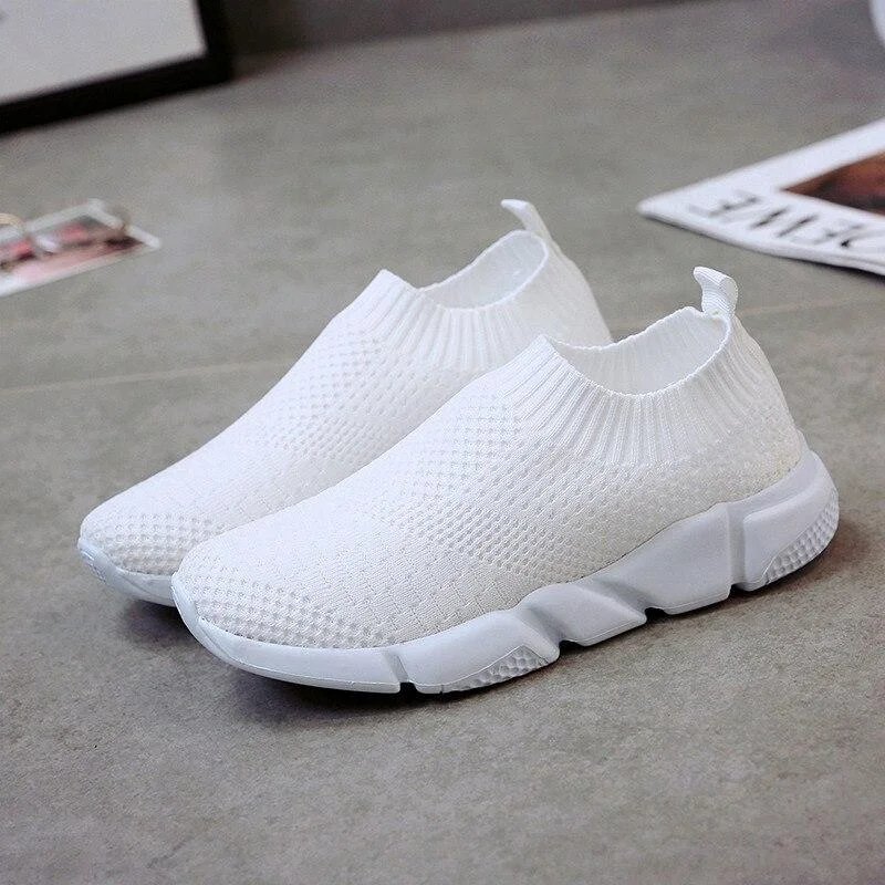 Summer women's sneakers Vulcanized Shoes Sock Sneakers Women Slip On Flat Shoes Women Plus Size Loafers ladies shoes 1029 1118