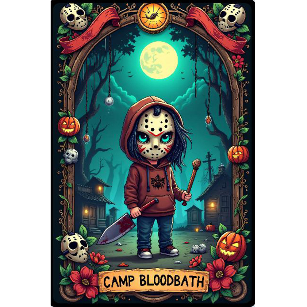 Halloween Horror Movie Tarot 40*60cm(canvas) full round drill diamond painting