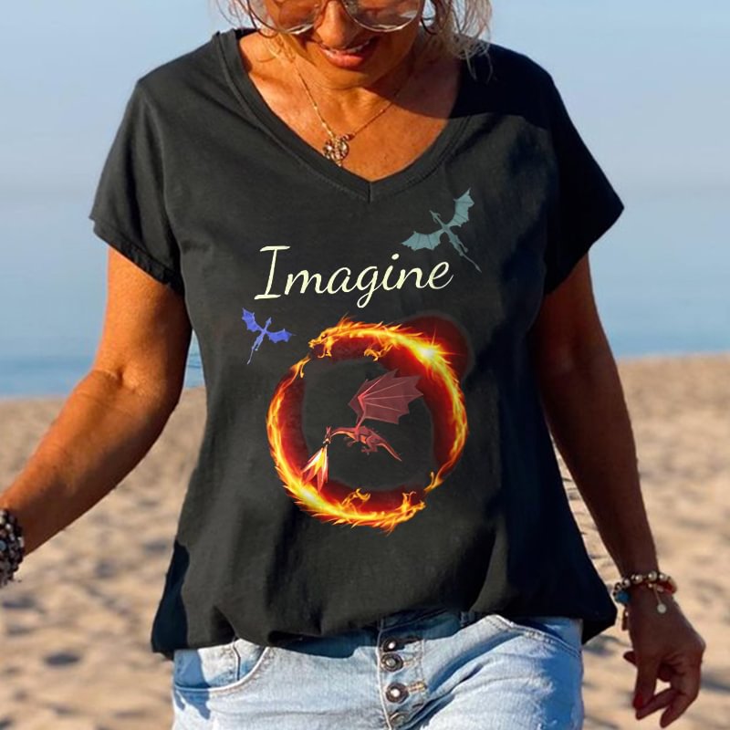 Imagine Old Lady Graphic Tees