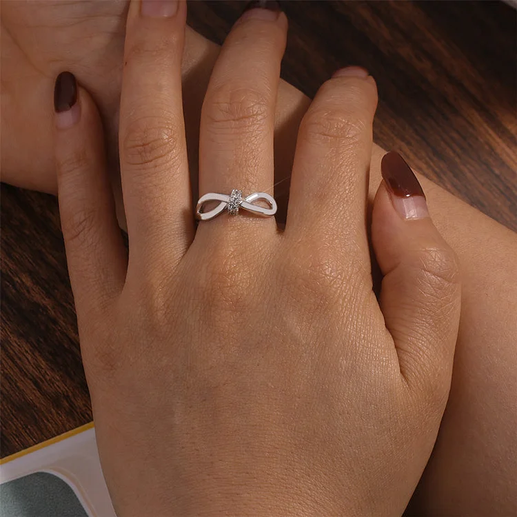 For Daughter - S925 Mother and Daughter A link That Can Never be Undone Infinity Knot Ring