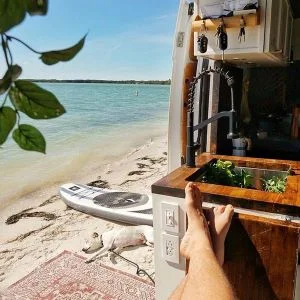 inflatable paddle board van life ocean beach lake river camping