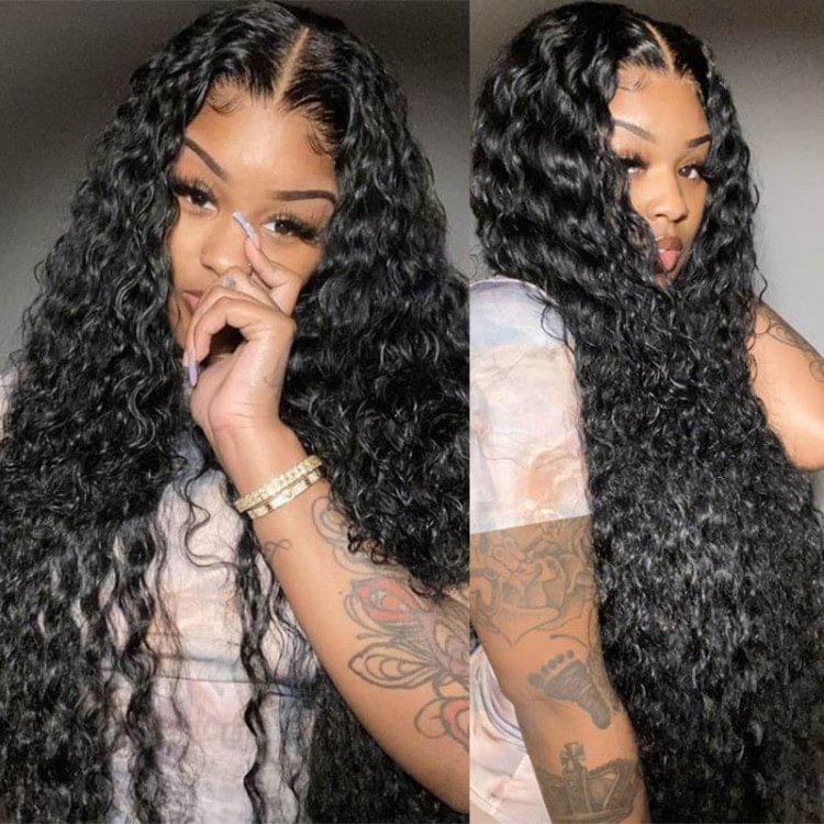 binf Water Wave Lace Frontal Wigs 100% Human Hair pre-plucked with baby hair