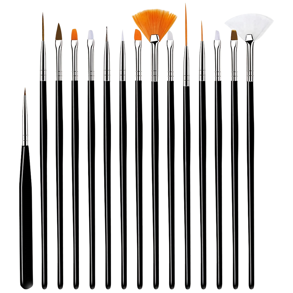 15pcs Nail Art Brush Set Nylon Art Painting Brushes Drawing Linering Brushes Set