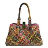 Hand-woven Oversized Colored Leather Leather Shoulder Bag Handbag