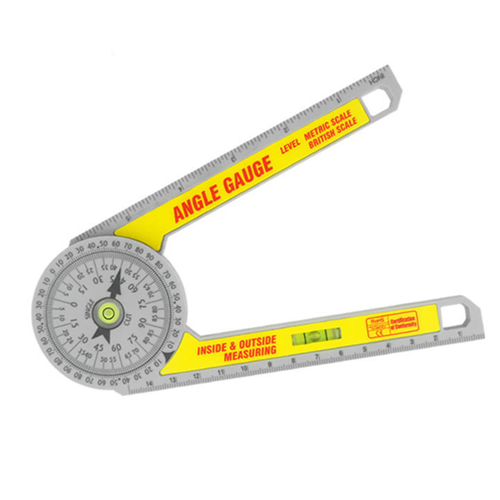 360 Degree Miter Saw Protractor with Leveling Bubble High Accuracy Angle Finder Gauge Goniometer Measuring Ruler Tool от Cesdeals WW