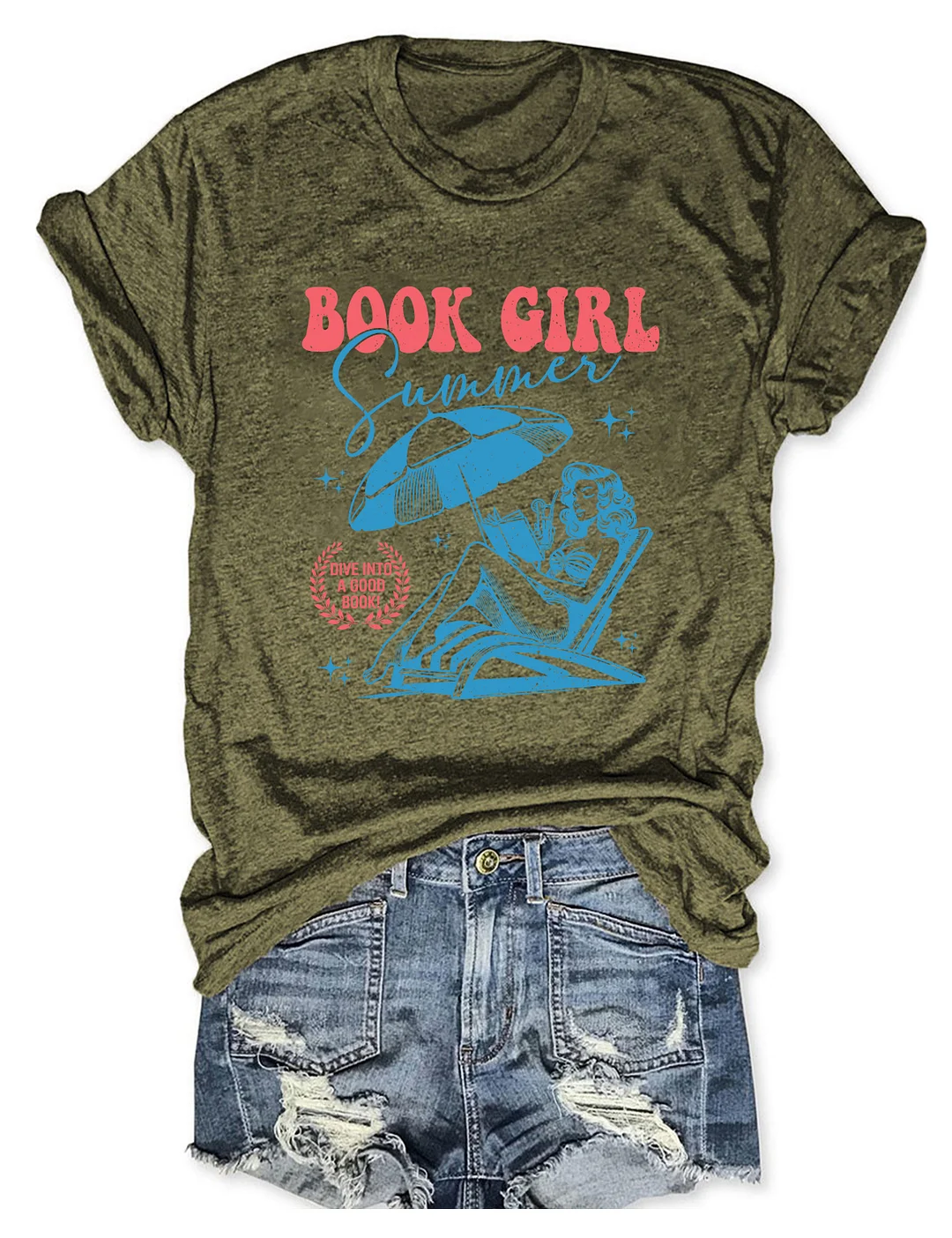 Book Girl Summer T-shirt