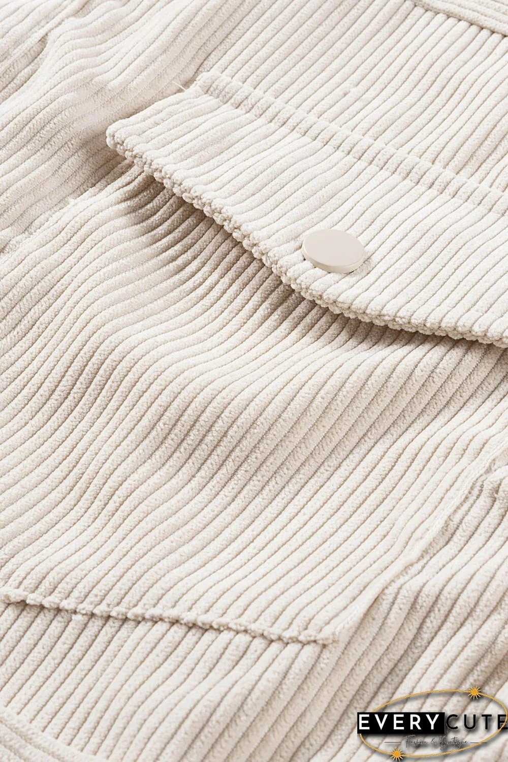 Waist Belt Corduroy Button-up Jacket