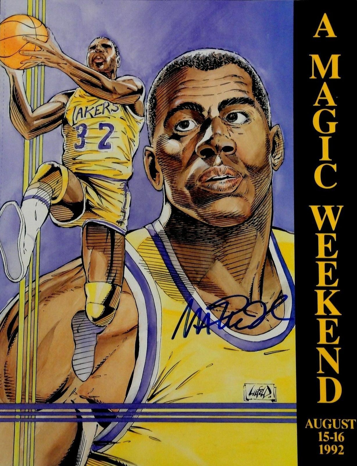 Magic Johnson Signed Autograph 8.5x11 Program A Magic Weekend Program HOF COA