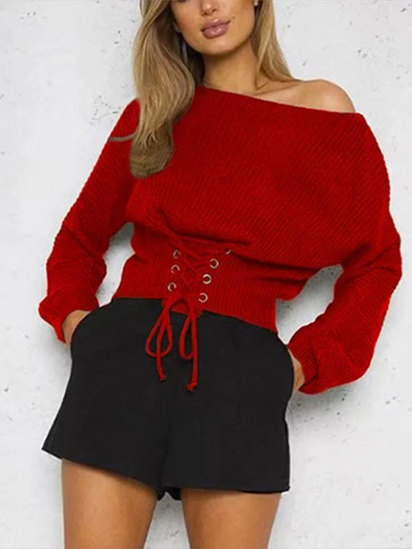 off shoulder sexy sweater Crop Top