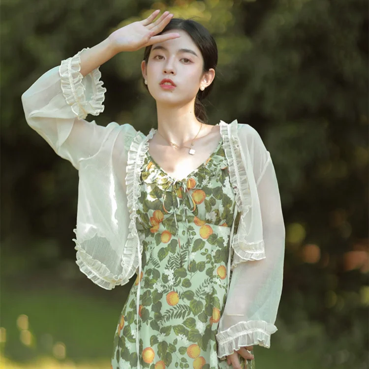 Fairy Tales Aesthetic Frilled Sheer Cardigan QueenFunky