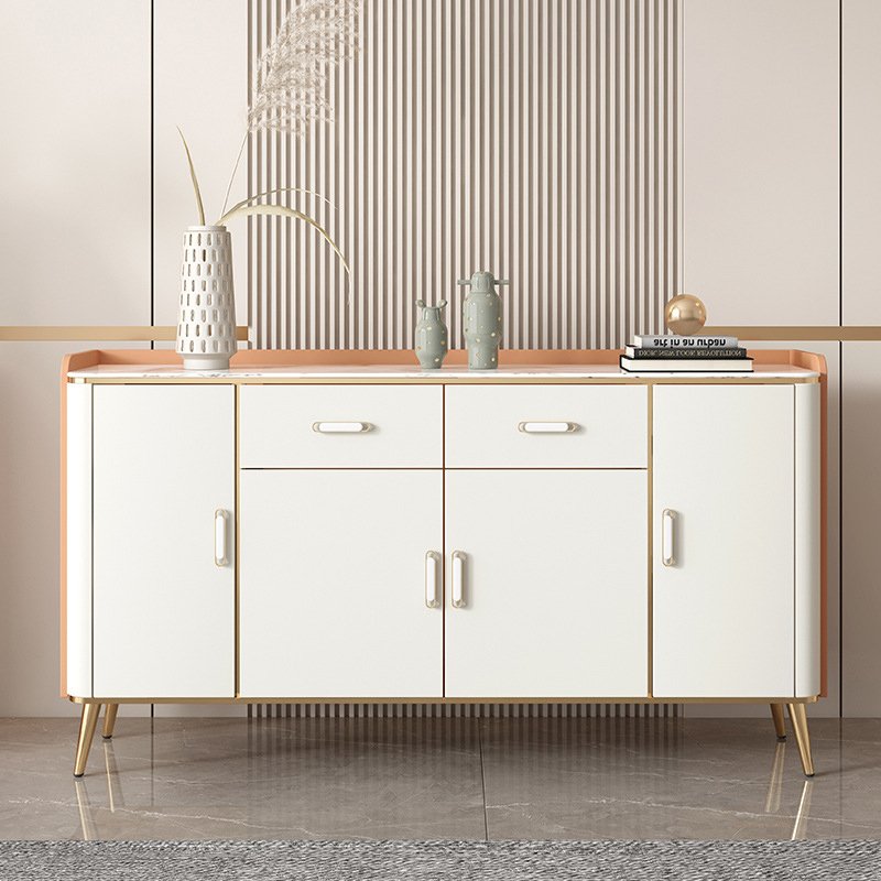 White Modern Wood Sideboard with Drawers Kitchen Buffet Cabine