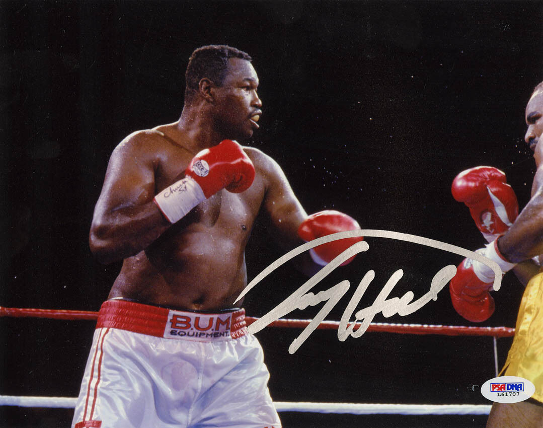 Larry Holmes SIGNED 8x10 Photo Poster painting Boxing Champion PSA/DNA AUTOGRAPHED