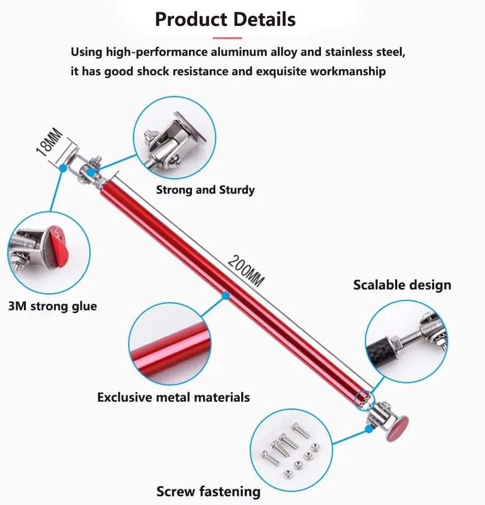 Front Bumper Lip Splitter Diffuser Strut Rod Tie Bars Splitter Support Rods 