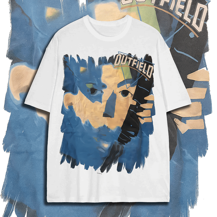 Davidhawaii100% Cotton Casual Retro Trend Rock Abstract Double-sided White T-shirt - 100% Cotton