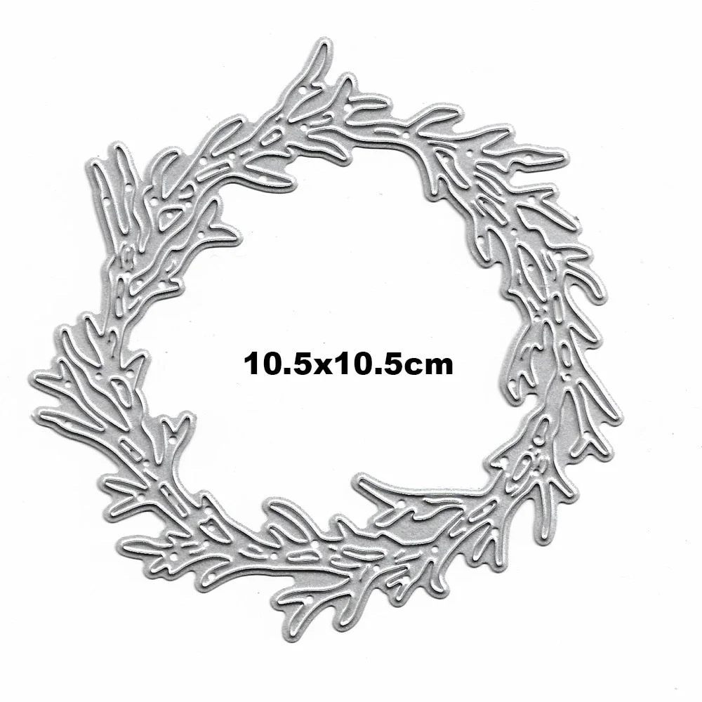 Thanksgiving Wreath Leaf Frame Metal Cutting Dies Craft Die Scrapbooking Dies Cut Stamps Decor Embossing Stencils Cards Making