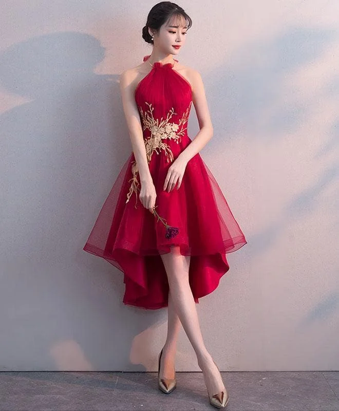 Cute Tulle Lace Applique Short Prom Dress