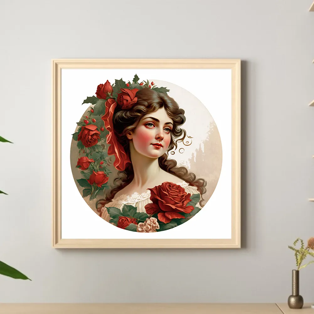 Diamond Painting - Full Round Drill - Lady Rose(Canvas|30*30cm)