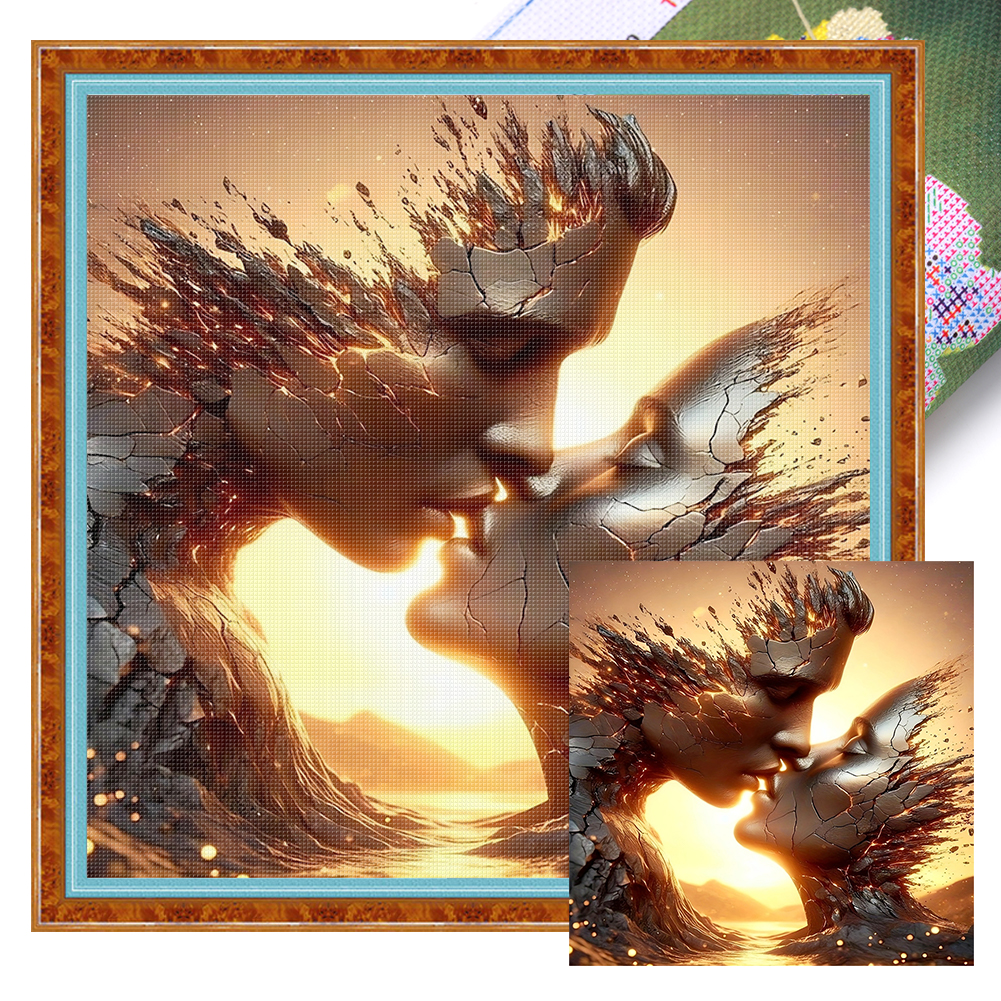 Kiss Full 11CT Pre-stamped Canvas(40*40cm) Cross Stitch