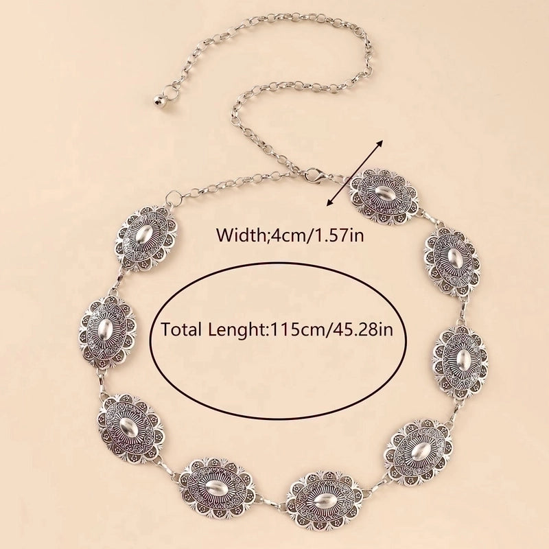 Ethnic Style Geometric Alloy Patchwork Turquoise Unisex Chain Belts