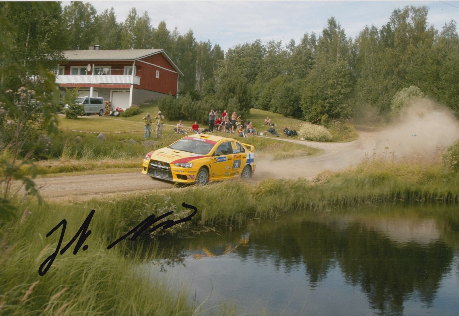 Jarkko Nikara Hand Signed 12x8 Photo Poster painting Mitsubishi Lancer Rally 8.