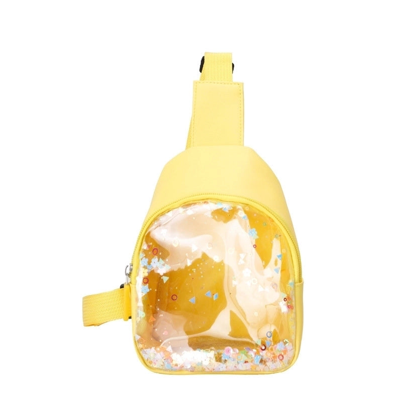 Pvc Candy Color Plastic Transparent Children’s Chest Bag Crossbody Small Bag Shoulder Bag
