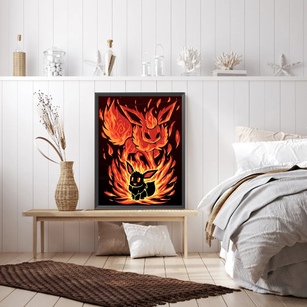 Diamond Painting - Full Round Drill - Silhouette Pokémon(Canvas|30*40cm)