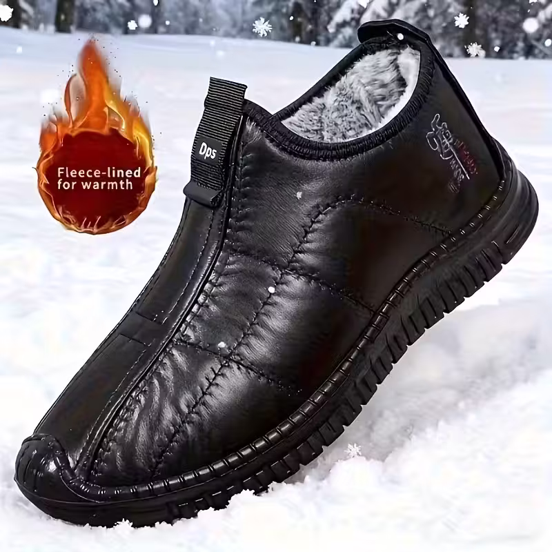 mens winter warm slip resistant thickened elderly boots with thermal sole round toe suitable for seniors cold weather daily walking casual winter footwear Product details 1